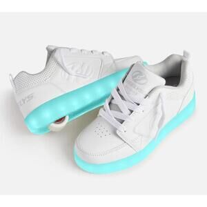 Heelys Premium 1 Lo Light Up LED Skate Shoes Men Sz 10 White